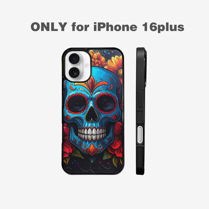 iPhone 16 Plus Case — Graffiti Skull Art Seamless Pattern Vibrant, Customized Protective Case
