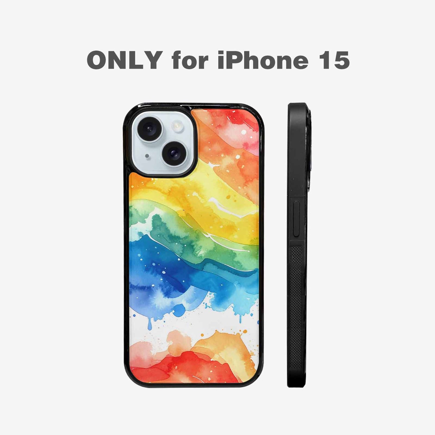 iPhone 15 Case — Watercolor Splash Abstract Pattern Seamless Repeat, Customized Protective Case