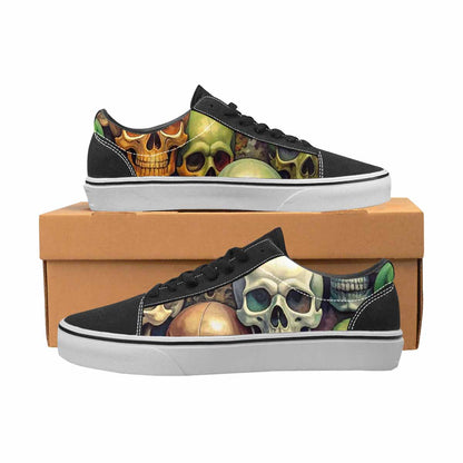 WOMEN'S Skulls  Camo Skulls Lace-Up Canvas Dreamcore Custom Shoes