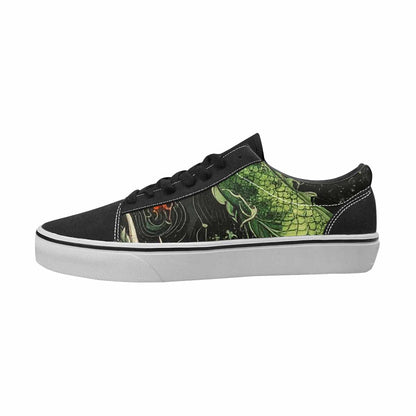 MEN'S Dragons Black & Green Ink Canvas Graphic Print Wallpaper Art Custom Art Shoes