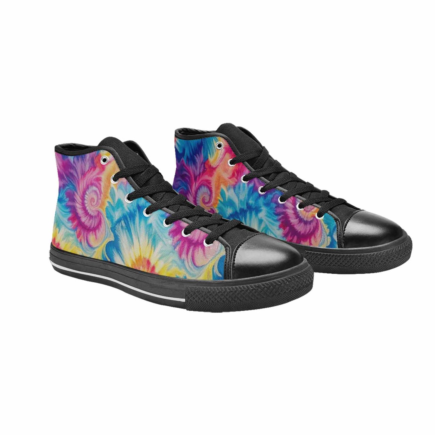 MEN'S Tie Dye Swirl High Top Canvas Neon Fantasy Shoes