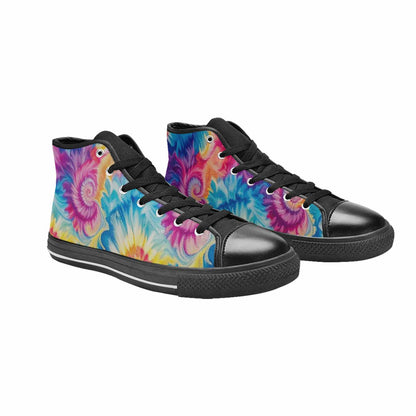 MEN'S Tie Dye Swirl High Top Canvas Neon Fantasy Shoes