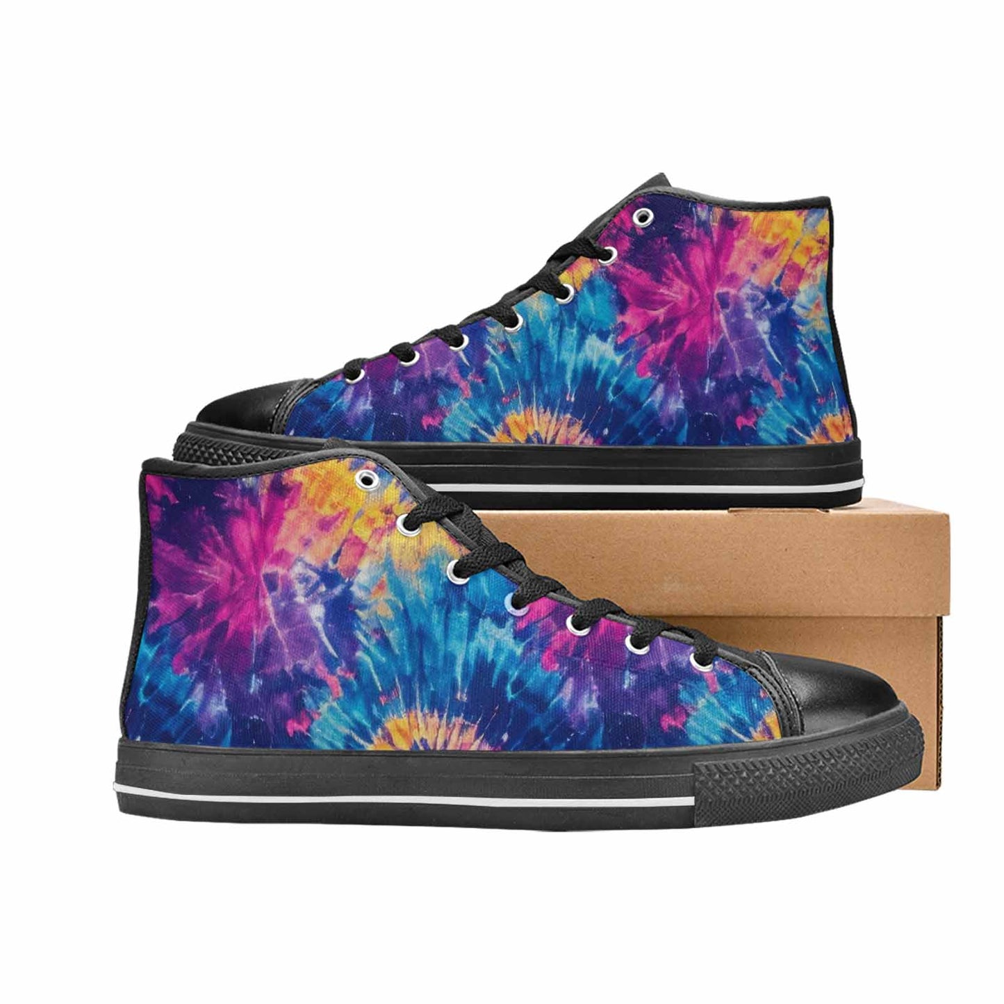 MEN'S Tie Dye Swirl High Top Canvas Grunge Sneakers