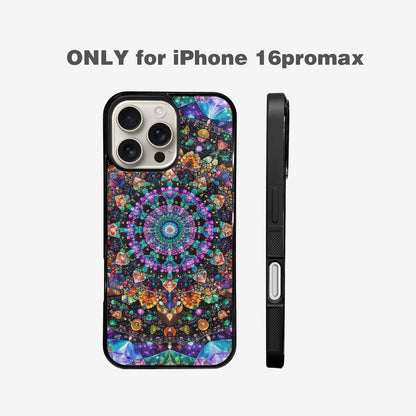 iPhone 16 Pro Max Case — Crystal Mandala Art Seamless Pattern Vibrant, Personalized Phone Case