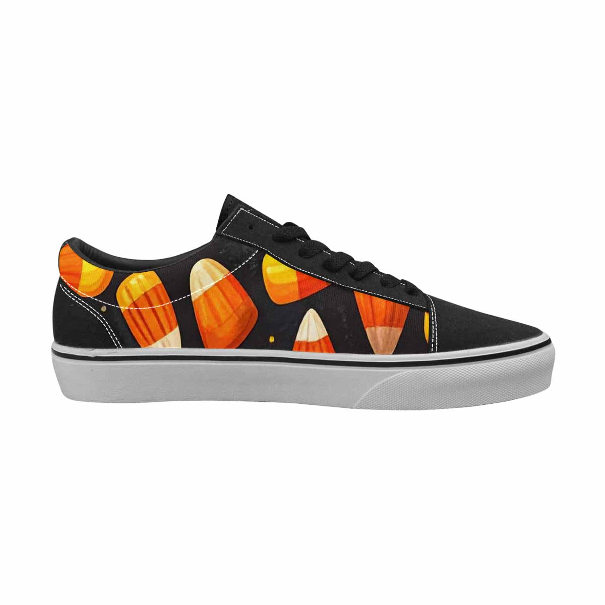 WOMEN'S Halloween Candy Corn Canvas Lace-Up Neon Fantasy Custom Shoes