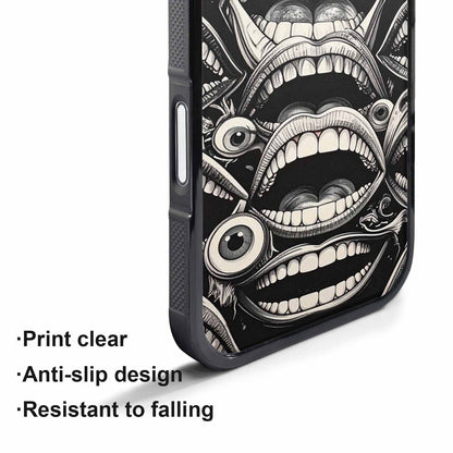 iPhone 17 Pro Case — Googly Cartoon Mouths Cartoon Cute, Personalized Phone Case