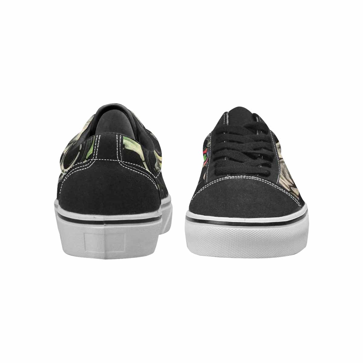 WOMEN'S Rainbow From Skull S Lace-Up Canvas Wallpaper Art Sneakers