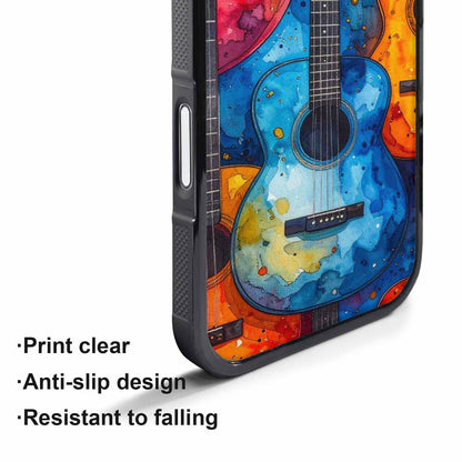 iPhone 17 Pro Case — Watercolor Smiley Face Guitar Watercolor Abstract, Original Design Phone Case