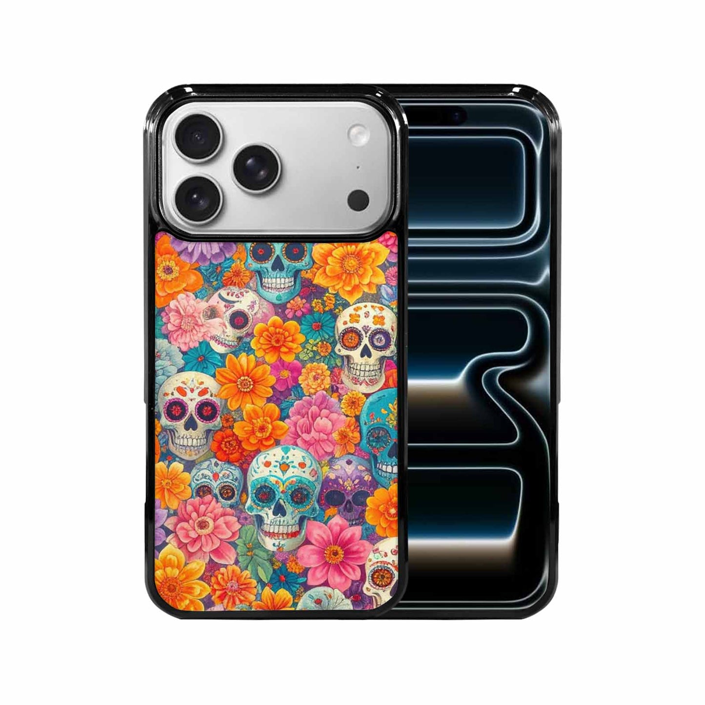 iPhone 17 Pro Max Case — Ornate Candy Color Skull Gothic Skulls, Custom Art Phone Cover