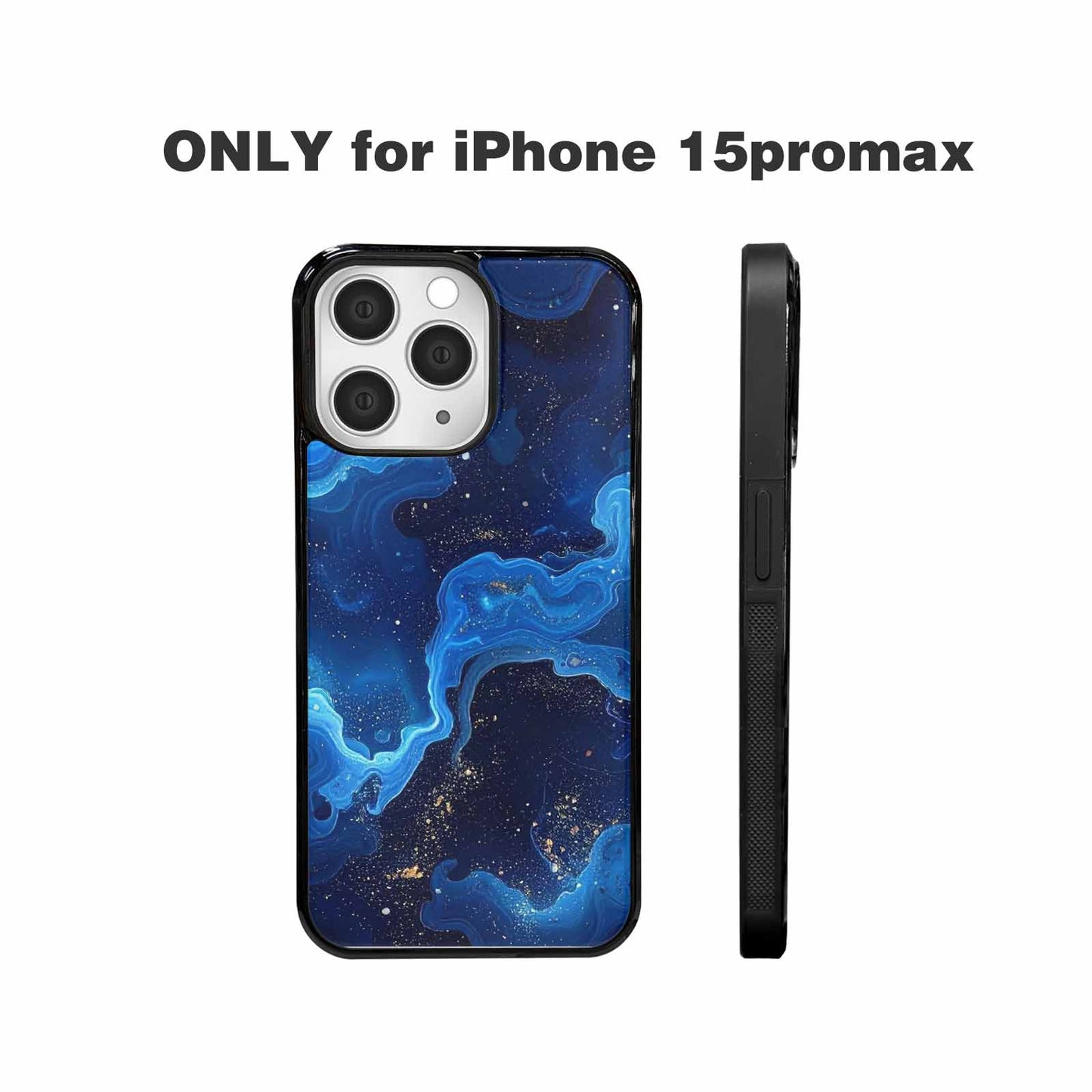 iPhone 15 Pro Max Case — Galaxy Art Blue Starfield Small Galaxy, Custom Art Phone Cover