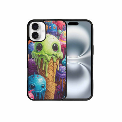 iPhone 16 Plus Case — Melting Ice Cream Monster Charac, Custom Printed Phone Case