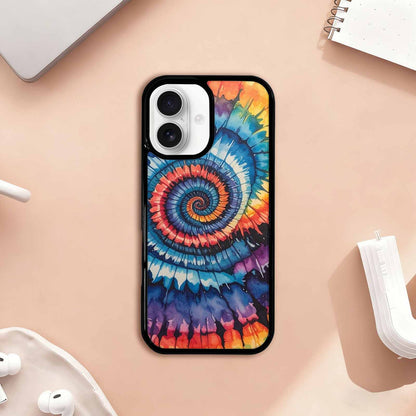 iPhone 17 Case — Black &amp; Blue Ink Tie Dye, Custom Printed Phone Case