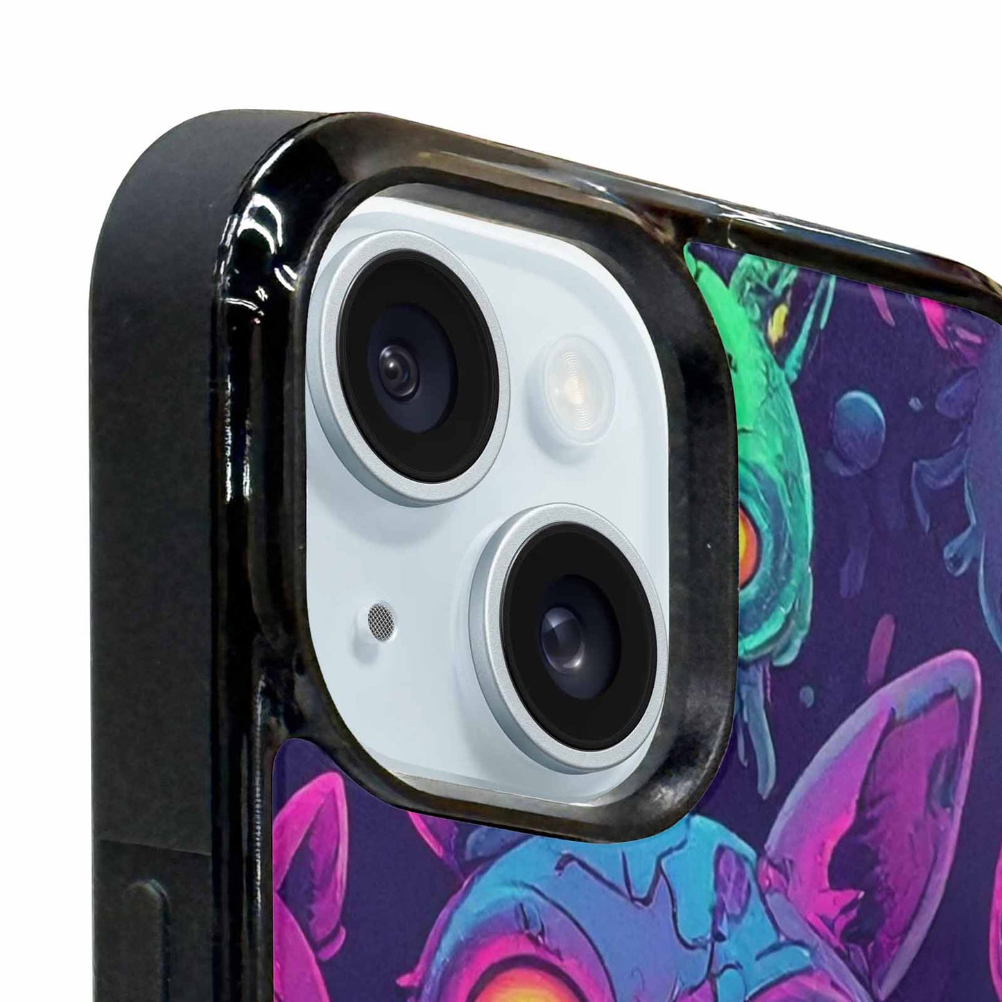 iPhone 15 Plus Case — Mixed Toxic Glow Creature Pattern Hundreds, Custom Designed Case Cover
