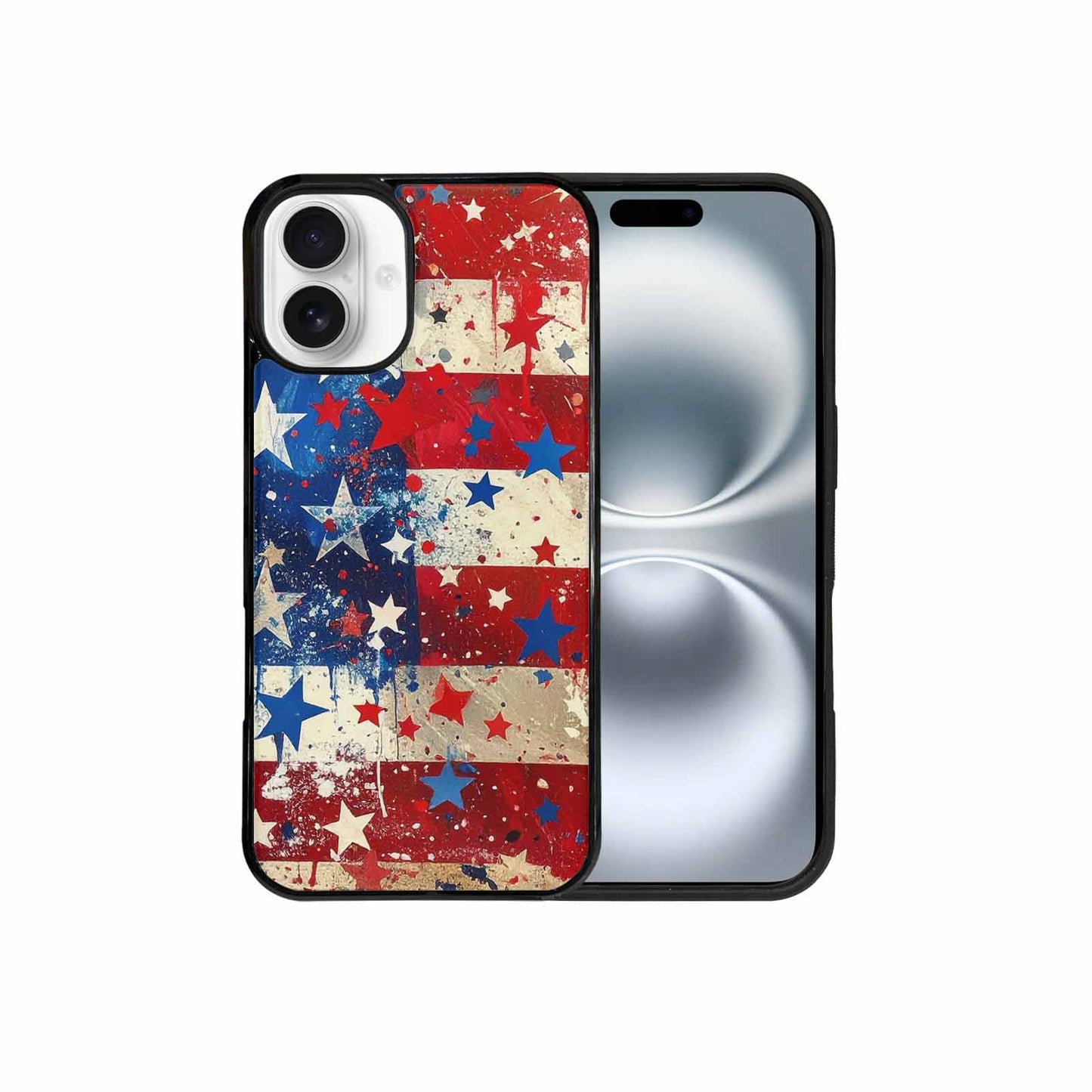 iPhone 16 Plus Case — Patriotic Stars And Stripes American Stars, Custom Phone Case