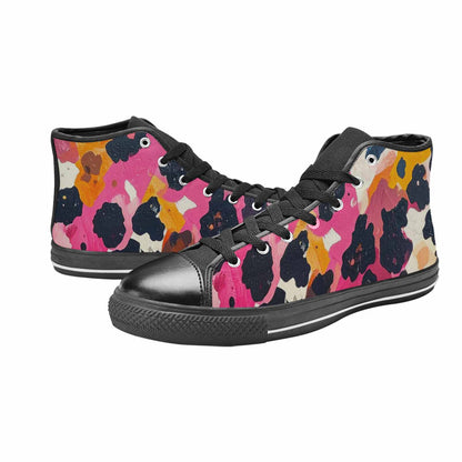 MEN'S Cow Animal Print High Top Canvas Vivid Custom Sneakers