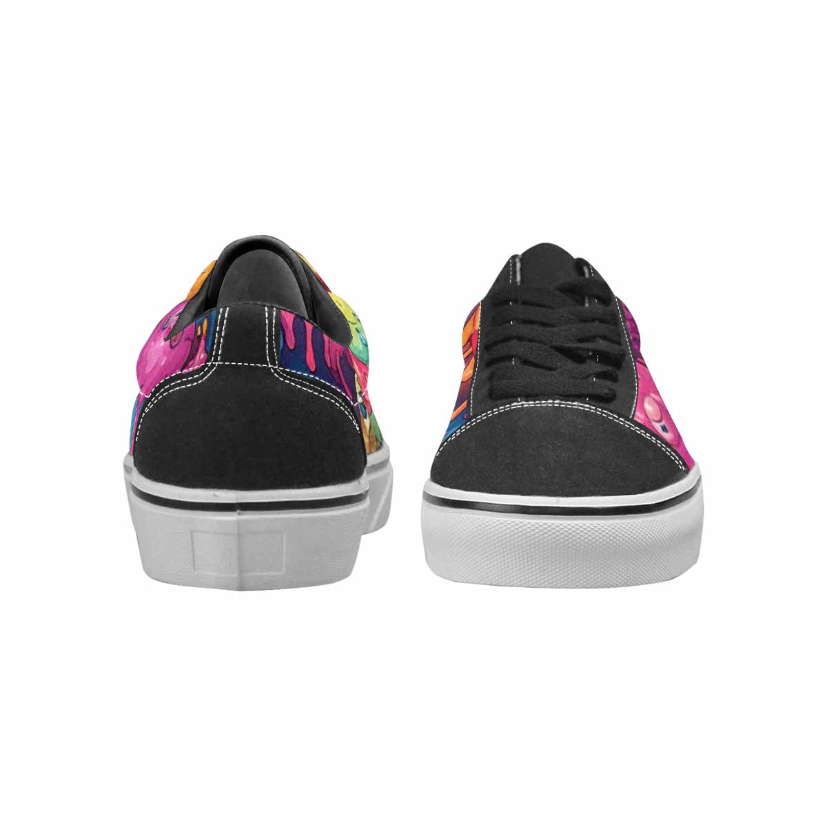 WOMEN'S Melting Ice Cream Monster Lace-Up Canvas Surreal Custom Shoes