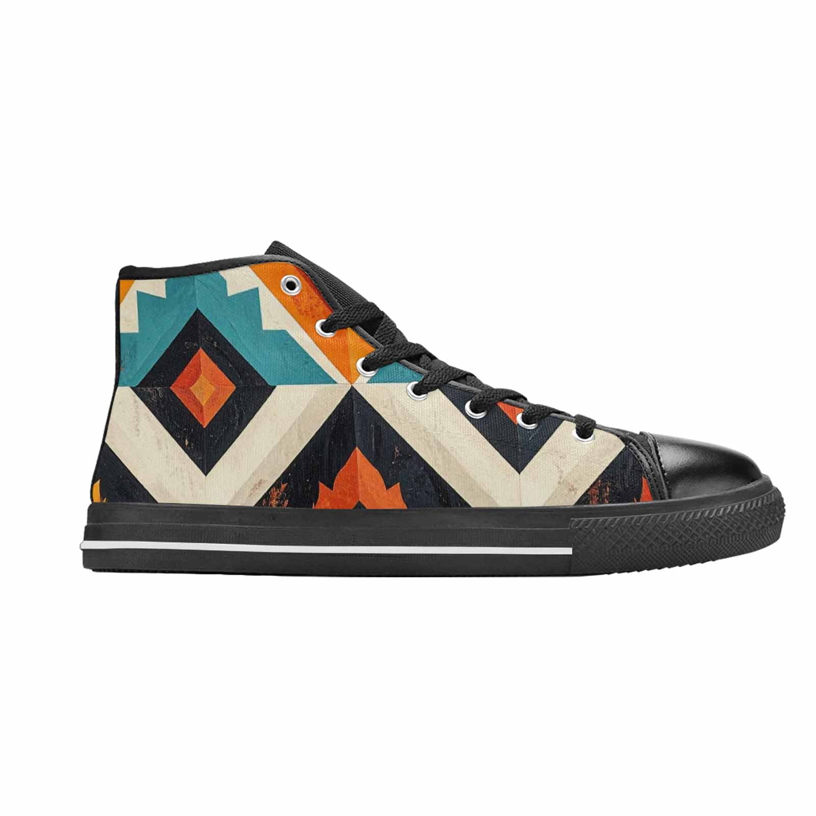 WOMEN'S Southwestern Geometric Diamond High Top Canvas Y2K Shoes