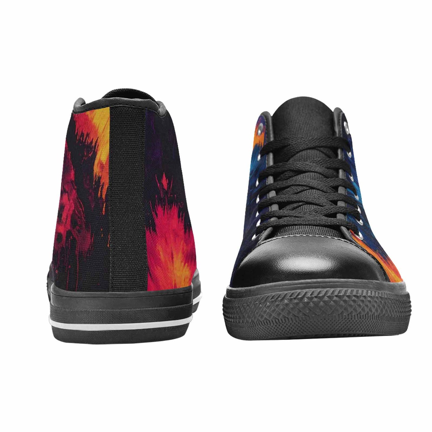 WOMEN'S Tie Dye Dark High Top Canvas Vibrant Chaos Sneakers