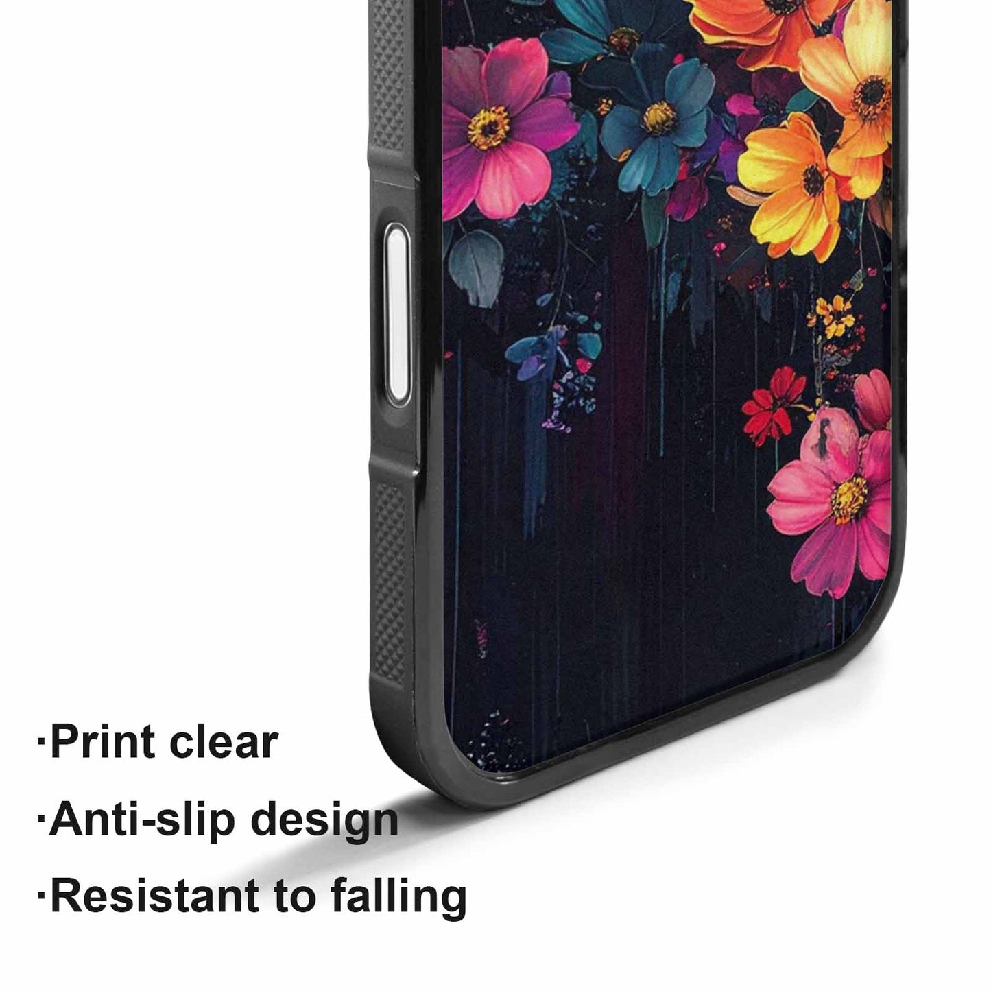 iPhone 17 Case — Shadowy Glitch Floral Pattern Floral, Custom Printed Phone Case