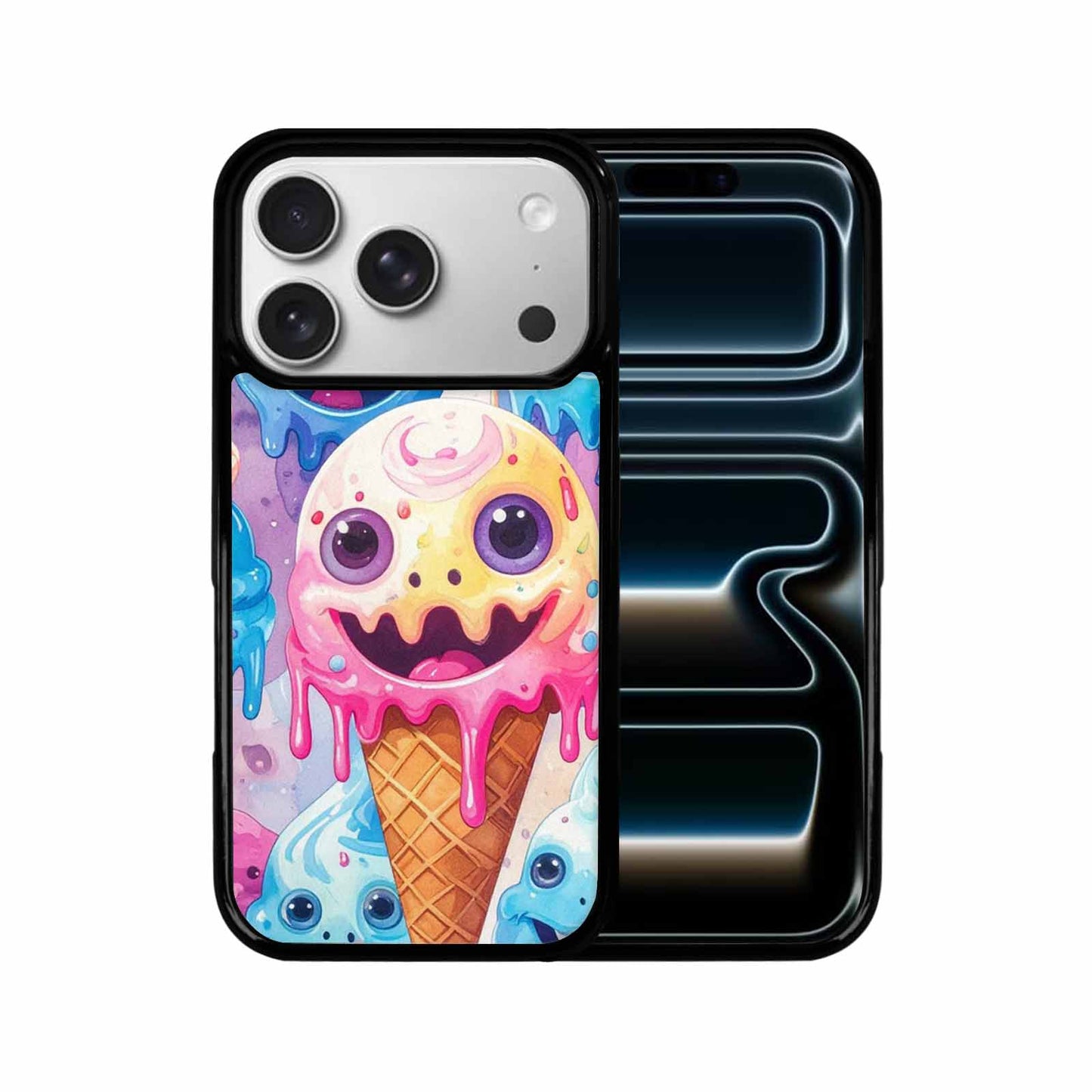 iPhone 17 Pro Case — Melting Icecream Cone Monster Original Art, Custom Designed Case Cover