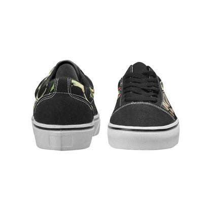 WOMEN'S Rainbow From Skull S Lace-Up Canvas Grunge Custom Shoes