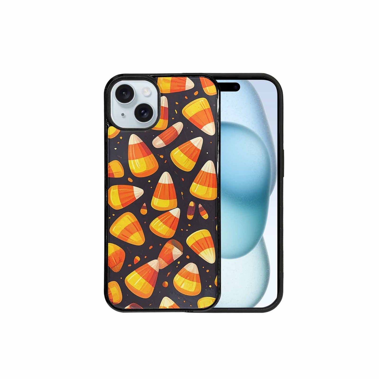 iPhone 15 Plus Case — Halloween Candy Corn, Custom Phone Case