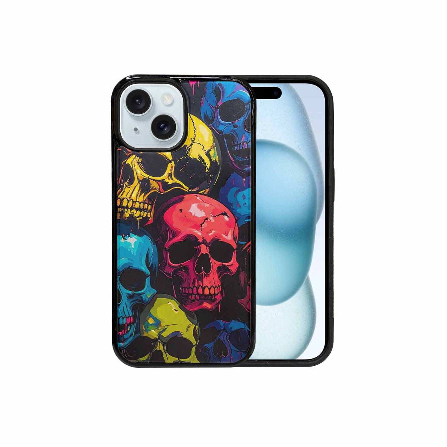 iPhone 15 Case — 1000s Of Skulls Digital Camo Drip, Personalized Phone Case