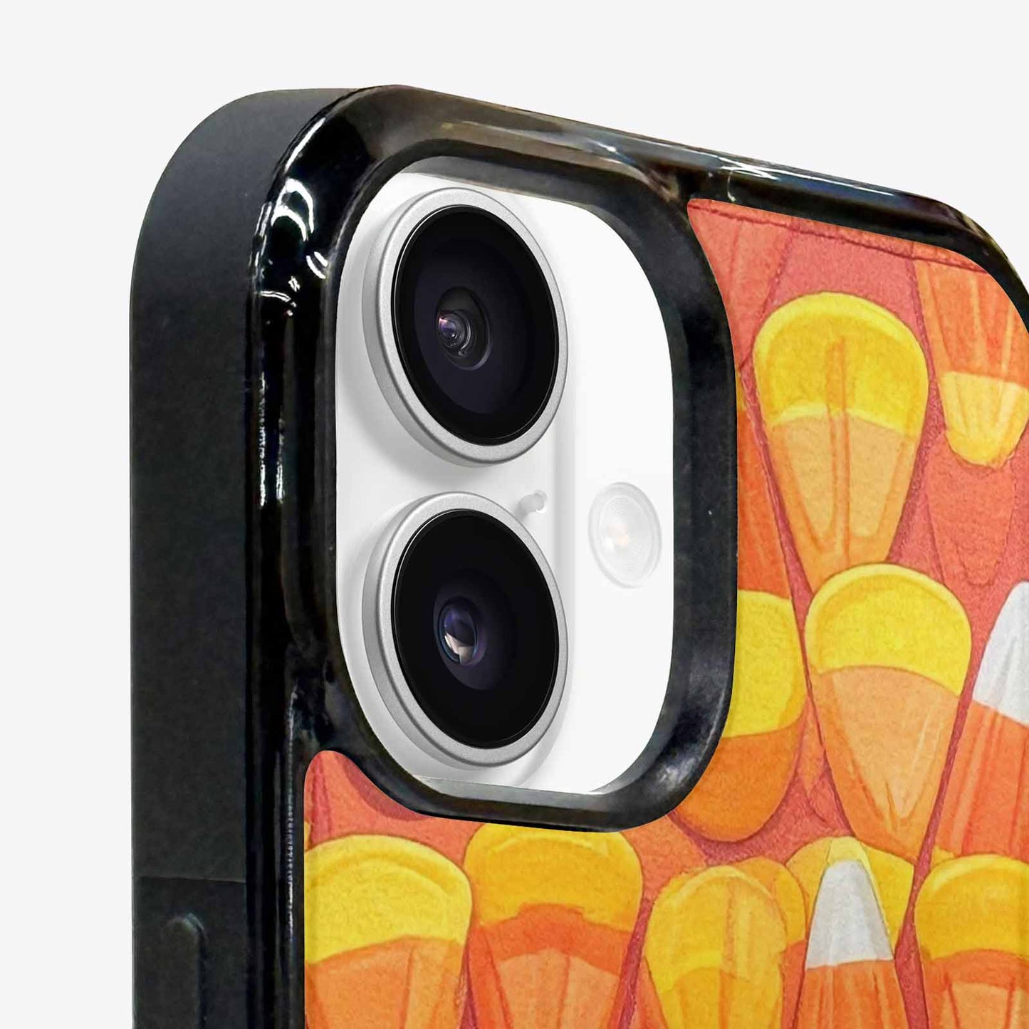 iPhone 16 Plus Case — Candy Corn Shapes In Bright Orange, Personalized Phone Case