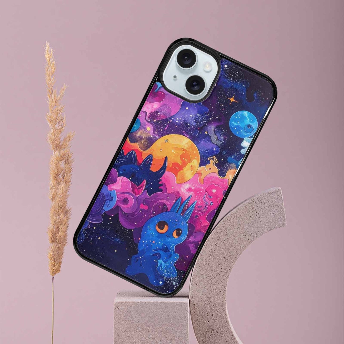 iPhone 15 Plus Case — Cosmic Creature And Object Mashup Pattern, Customized Protective Case