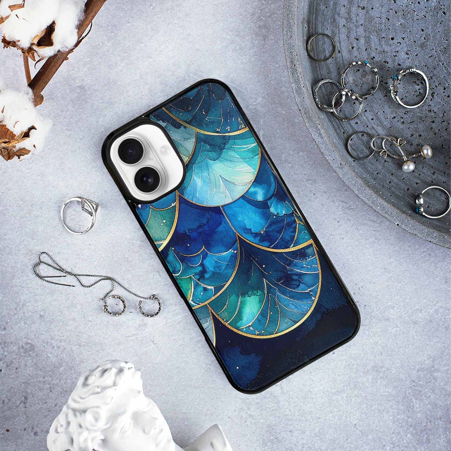 iPhone 16 Plus Case — Mermaid Scale Art Pattern, Custom Made Phone Cover