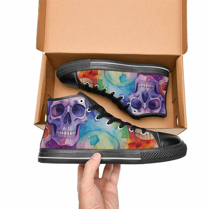 WOMEN'S Kulls - Watercolor High Top Canvas Aesthetic Custom Shoes
