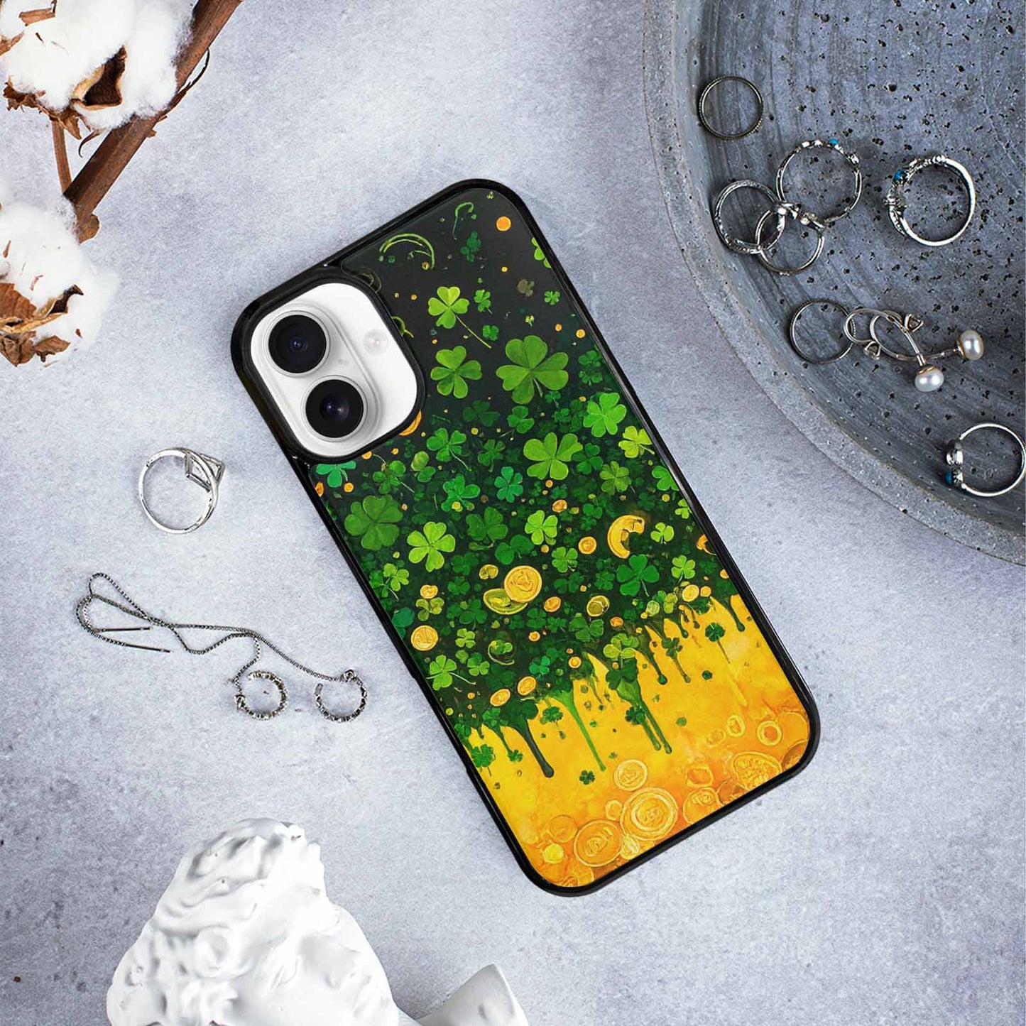 iPhone 16 Plus Case — St Patrick\'s Clover St Patrick\'s Clover, Custom Designed Case Cover