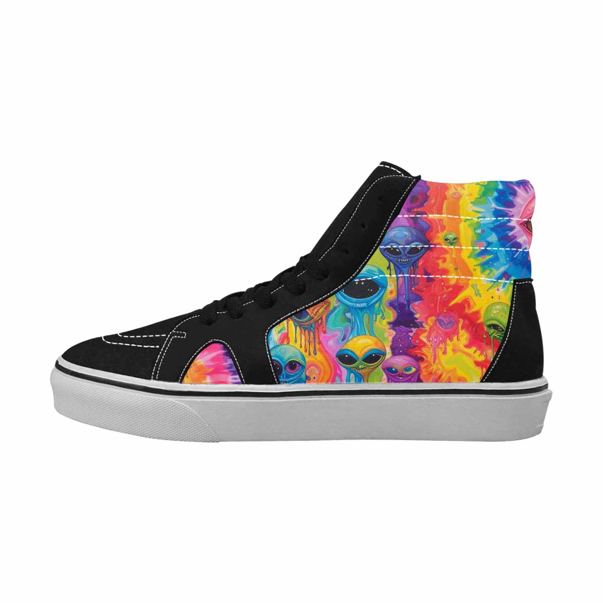 MEN'S Aliens  Tie Dye High Top Canvas Aesthetic Shoes