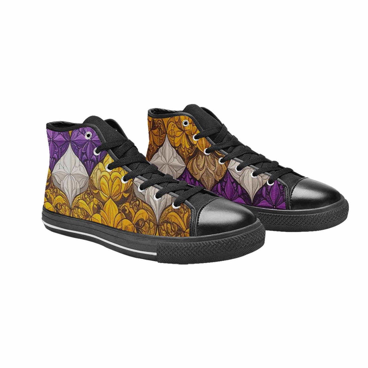 MEN'S Nonbinary Flag Color High Top Canvas Dreamcore Sneakers