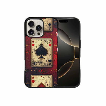 iPhone 16 Pro Max Case — Playing Card Suits Pattern Poker Chips, Custom Made Phone Cover
