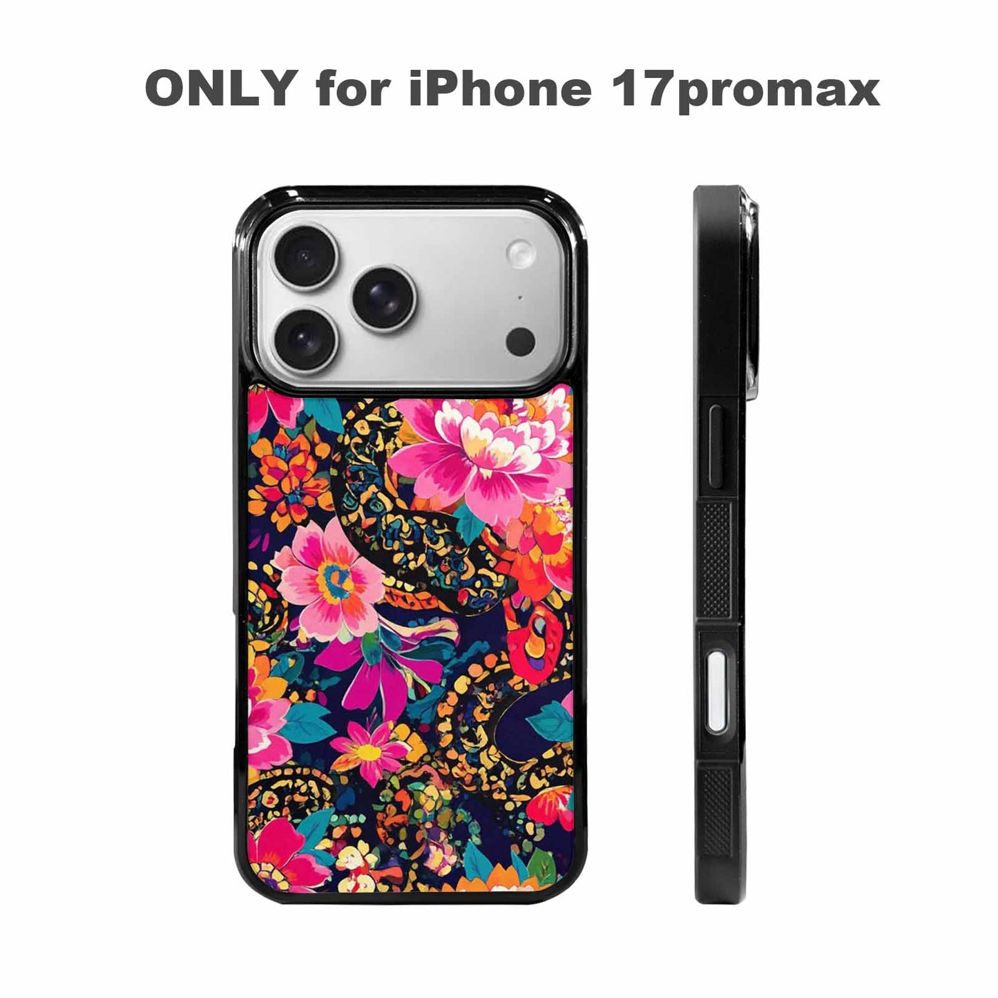 iPhone 17 Pro Max Case — Snakes Print Floral Seamless Floral, Custom Art Phone Cover