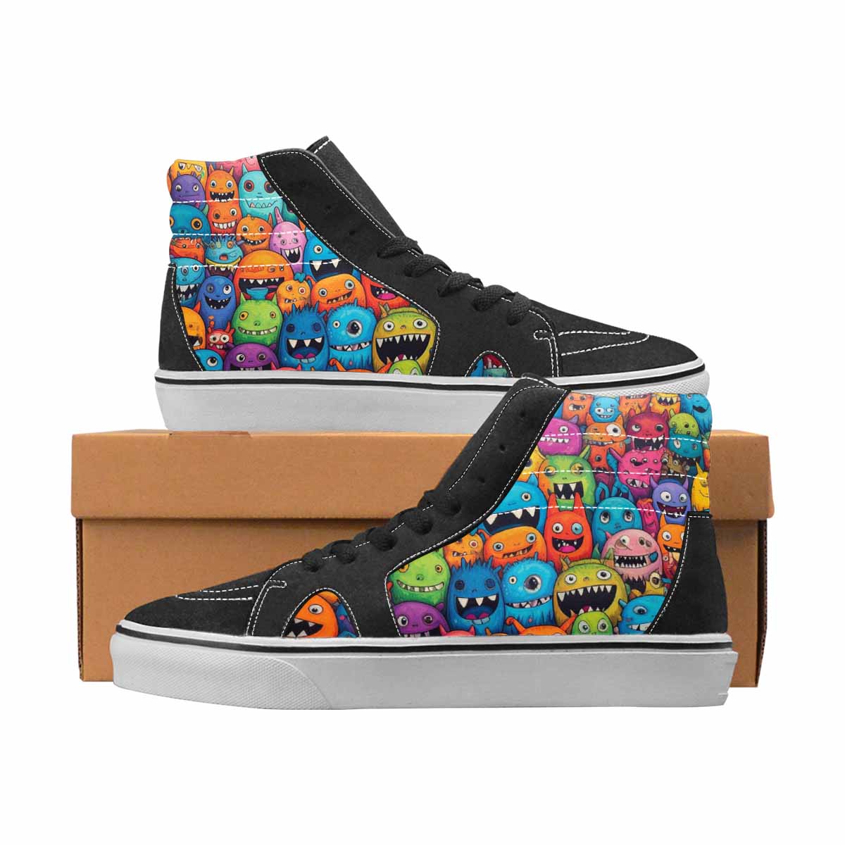 WOMEN'S Monsters High Top Canvas Personalized Y2K Custom Art Shoes