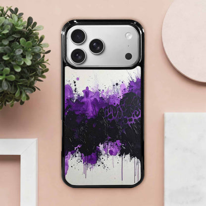 iPhone 17 Pro Max Case — Black &amp; Purple Ink Animal Print, Custom Phone Case
