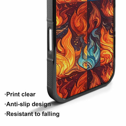iPhone 17 Case — Small Fire Flame Pattern, Original Art, Custom Designed Case Cover