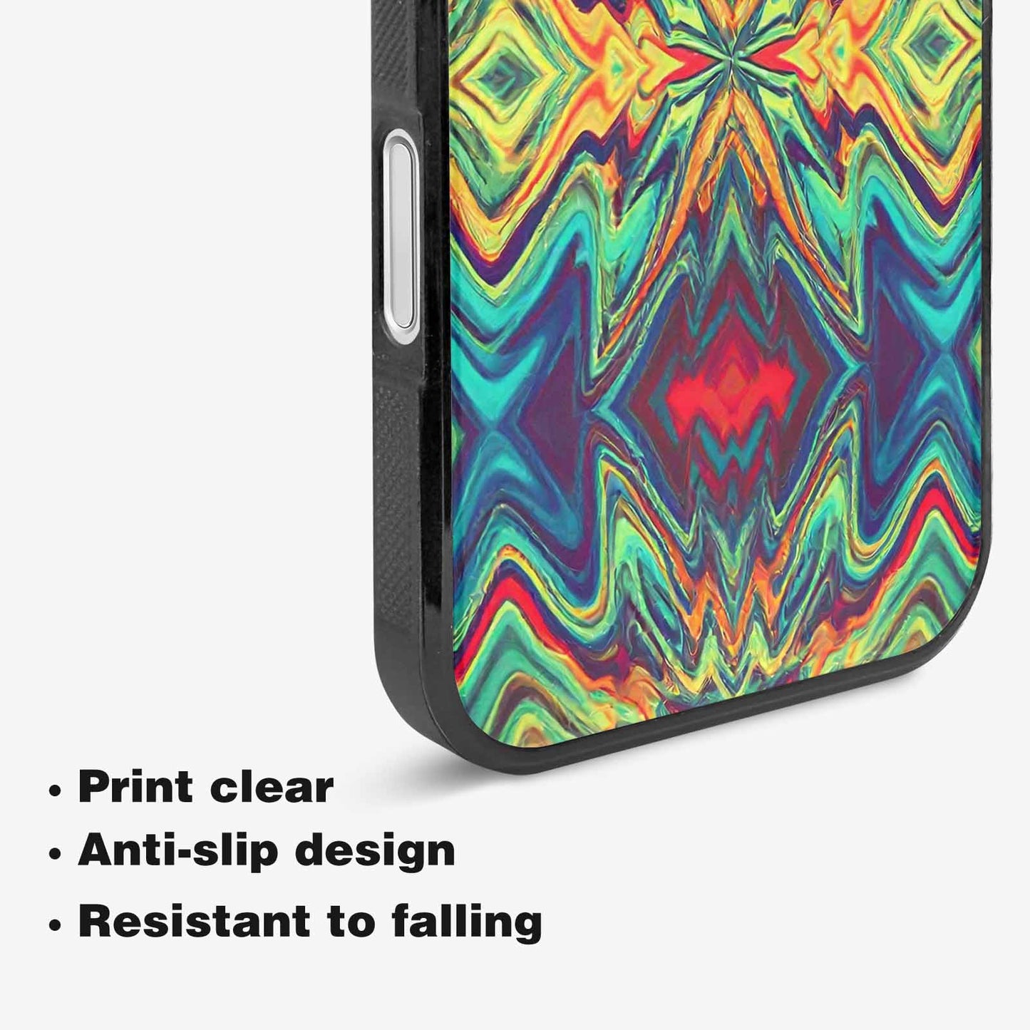 iPhone 16 Plus Case — Holographic Tribal Blaze, Custom Phone Case