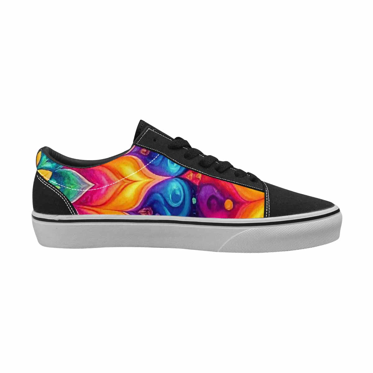 MEN'S Tie Dye Mandala Canvas Lace-Up Vivid Custom Sneakers