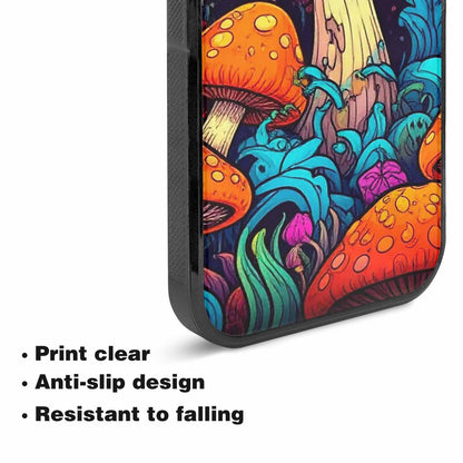 iPhone 15 Plus Case — Psychedelic Mushroom Cartoon Pattern, Custom Printed Phone Case
