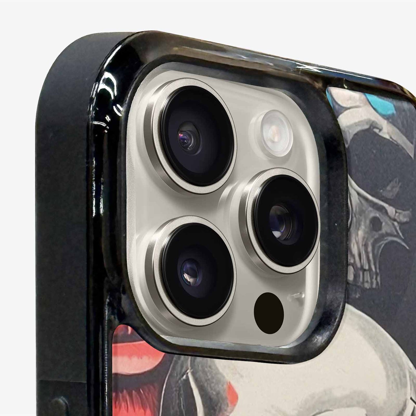 iPhone 16 Pro Max Case — Skulls Roses Biker Tattoo, Custom Art Phone Cover