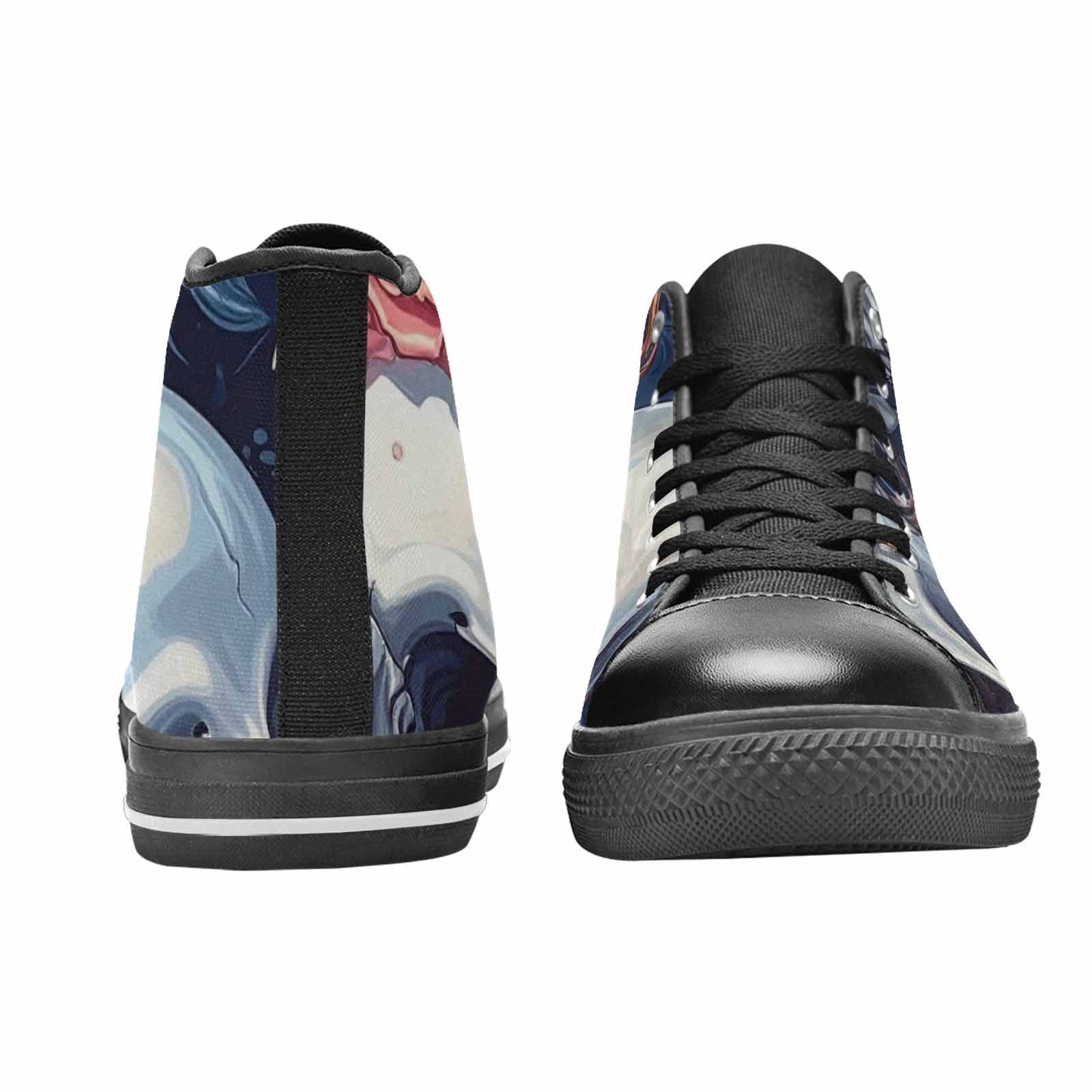 MEN'S Skulls Roses Chrome Airbrush High Top Canvas Dreamcore Custom Sneakers