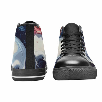 MEN'S Skulls Roses Chrome Airbrush High Top Canvas Dreamcore Custom Sneakers