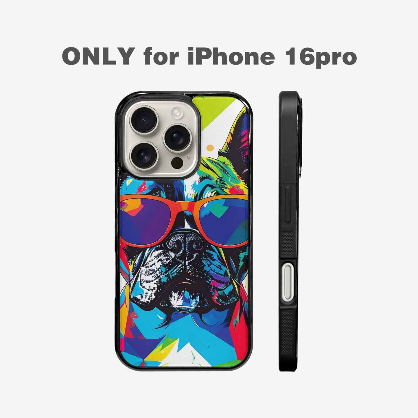 iPhone 16 Pro Case — French Bulldog Pop Art Pattern Personalized, Custom Print Case Cover