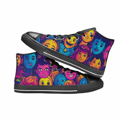 WOMEN'S Funny Looking Cartoon High Top Canvas Aesthetic Custom Shoes