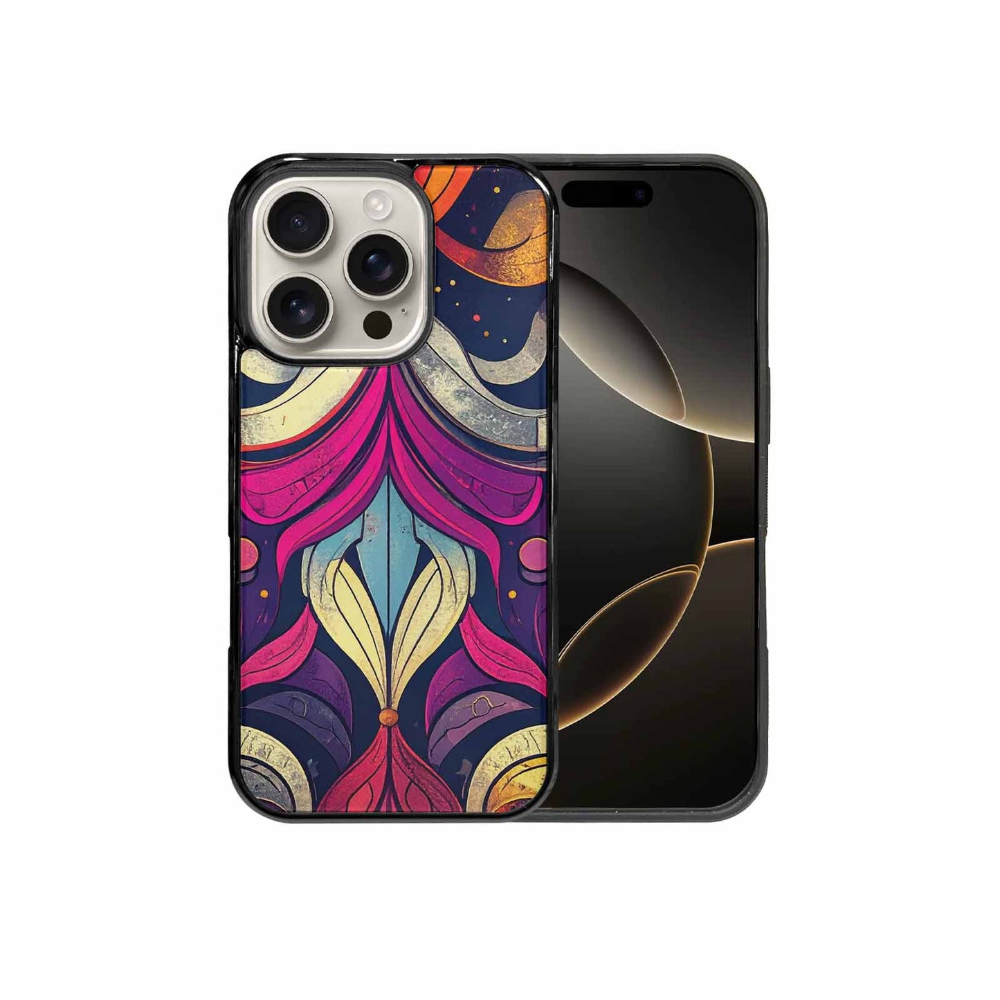 iPhone 16 Pro Case — 1970s Disco Cartoon Art Pattern, Custom Print Case Cover