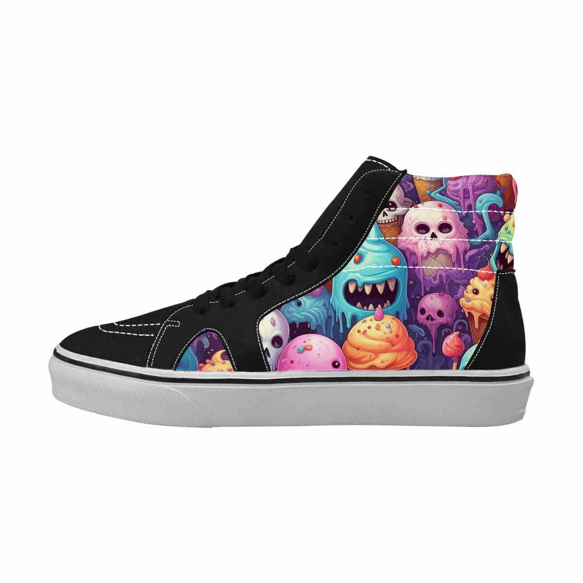MEN'S Ice Cream Monsters  High Top Canvas Melting Art Sneakers
