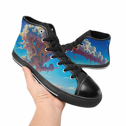 MEN'S Surrealist Desert Dreamscape High Top Canvas Vivid Shoes